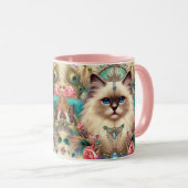 マグラグドール猫プリンセスヴィンテージスタイルパターン マグカップ (正面右)