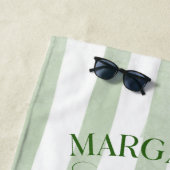 マグリタとマリッジ ストライプの独身最後の週末 ビーチタオル (インサイチュ)