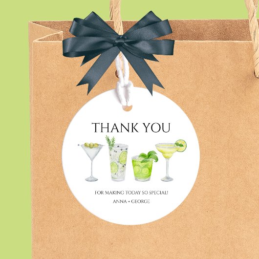 マグリタカクテル ウェディング カップルシャワーの感謝を伝える フェイバータグ