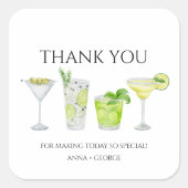 マグリタカクテル ブライダル カップル シャワー ありがとう スクエアシール (正面)