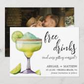 マグリタ ファニー ドリンク トレンディ モダン フォト ウェディング セーブザデート (正面/裏面)