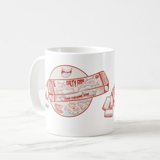 マグロおもしろいの魚の風味 コーヒーマグカップ (正面左)