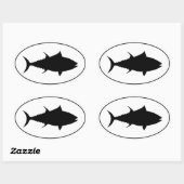 マグロのアイコン 楕円形シール (シート)