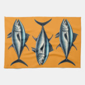 マグロのオレンジ茶タオル キッチンタオル (横)