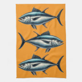 マグロのオレンジ茶タオル キッチンタオル (縦)