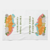 マグロのカセロールのかわいいレトロの台所デザイン キッチンタオル (横)