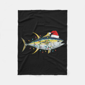 マグロのクリスマスツリーライト 楽しいクリスマスのプレゼント フリースブランケット