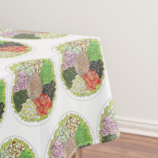 マグロのニコイセサラダ卵トマトオリーブ芋 テーブルクロス (インサイチュ)