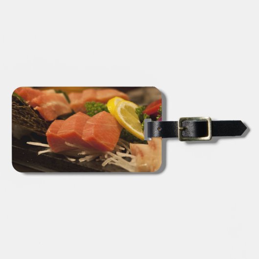 マグロのパーティ寿司タイムの魚料理 ラゲッジタグ (正面横)