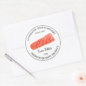 マグロのフィレ包装ラベル ラウンドシール (封筒)