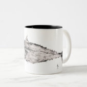 マグロのプリントのマグ ツートーンマグカップ (正面右)