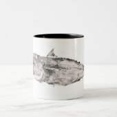 マグロのプリントのマグ ツートーンマグカップ (中央)