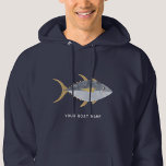 マグロの漁船名 パーカ<br><div class="desc">おもしろいのスマイルは生意気で、魚、食べ物、魚釣りが好きな人に最適。オリジナルアートby Nic Squirrell.ボートの名前または文字をカスタマイズする。</div>