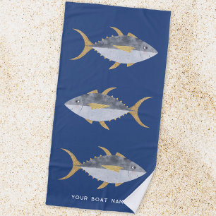 マグロの漁船名 ビーチタオル