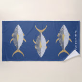 マグロの漁船名 ビーチタオル (正面)