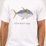 マグロの漁船名 Tシャツ<br><div class="desc">おもしろいのスマイルは生意気で、魚、食べ物、魚釣りが好きな人に最適。オリジナルアートby Nic Squirrell.ボートの名前または文字をカスタマイズする。</div>