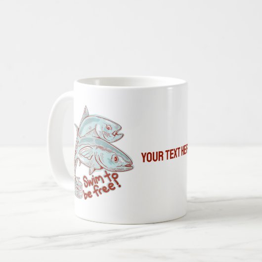 マグロの缶切おもしろいり コーヒーマグカップ (正面左)