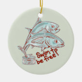 マグロの缶切おもしろいり セラミックオーナメント (正面)