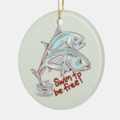 マグロの缶切おもしろいり セラミックオーナメント (左)