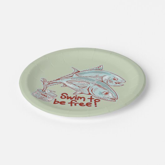 マグロの缶切おもしろいり ペーパープレート (アングル)