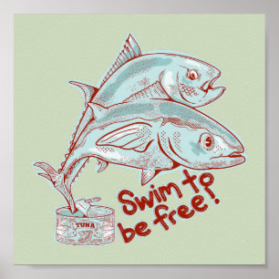 マグロの缶切おもしろいり ポスター