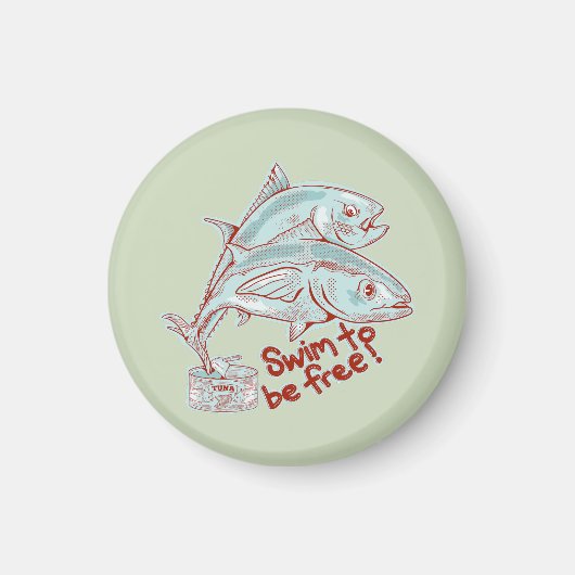 マグロの缶切おもしろいり マグネット (正面)