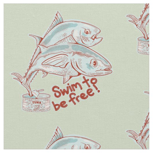 マグロの缶詰の魚 ファブリック (クローズアップ)