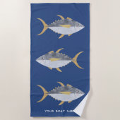 マグロの船名 ビーチタオル (正面)