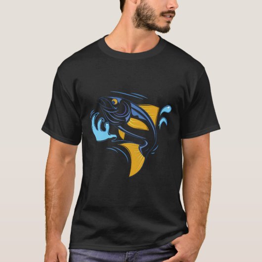 マグロの飛び跳ねる海 Tシャツ (正面)