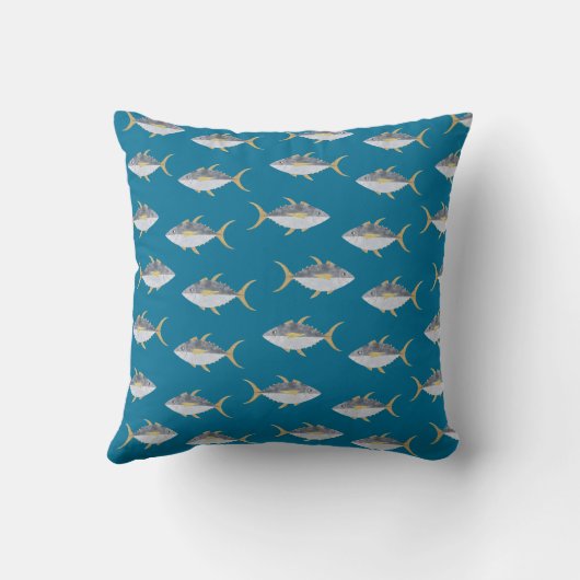 マグロの魚の柄 クッション (裏面)