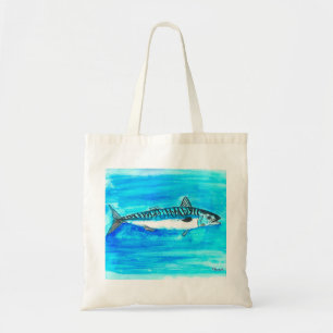 マグロの魚 水彩画 海の中 トートバッグ