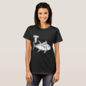 マグロのTの文字のイラスト Tシャツ (正面フル)