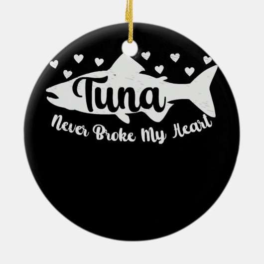 マグロは私のハートクロマグロ深い海を壊さない セラミックオーナメント (裏面)