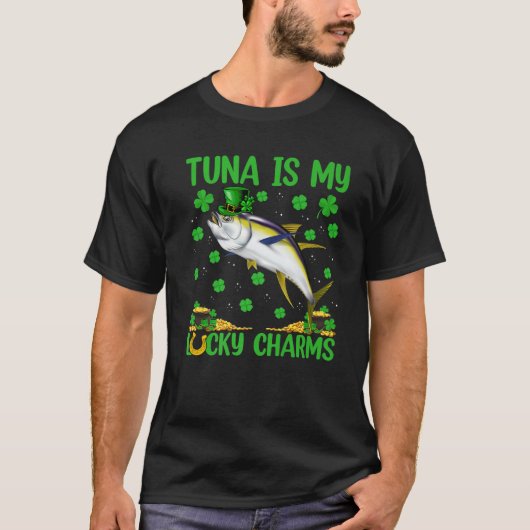 マグロは私の幸運なチャームマグロの魚St. Patrick's D Tシャツ (正面)