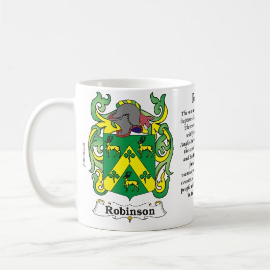 マグロビンソン家族の紋章付き外衣 コーヒーマグカップ (左)