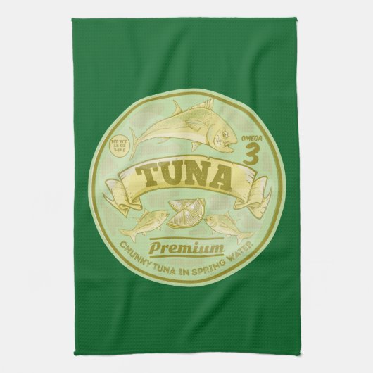 マグロポップ・アートのは魚を養殖できる キッチンタオル (縦)