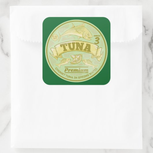 マグロポップ・アートのは魚を養殖できる スクエアシール (バッグ)