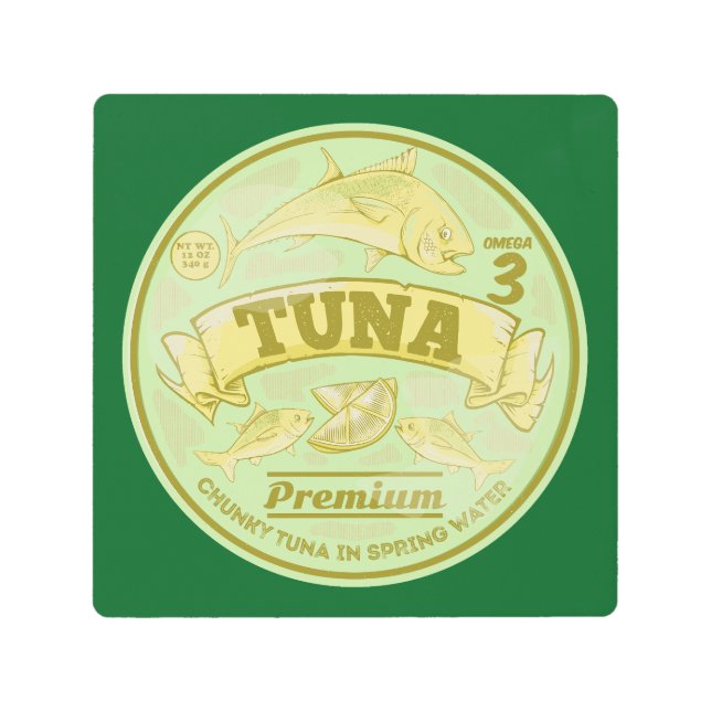 マグロポップ・アートのは魚を養殖できる メタルプリント (正面)