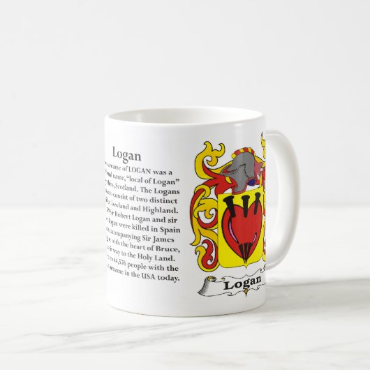 マグローガン家族の紋章付き外衣 コーヒーマグカップ (正面右)