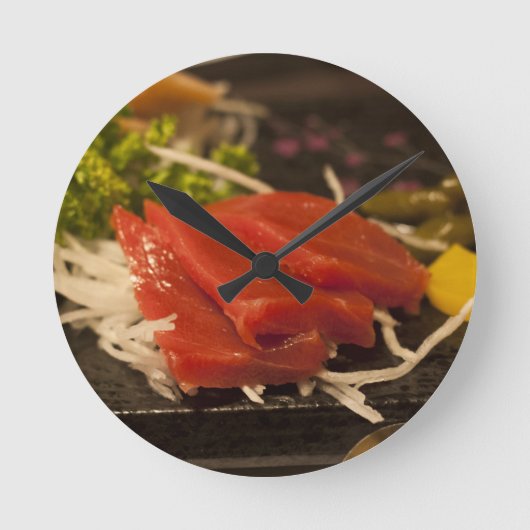 マグロ寿司パーティタイムフィッシュフード ラウンド壁時計 (正面)