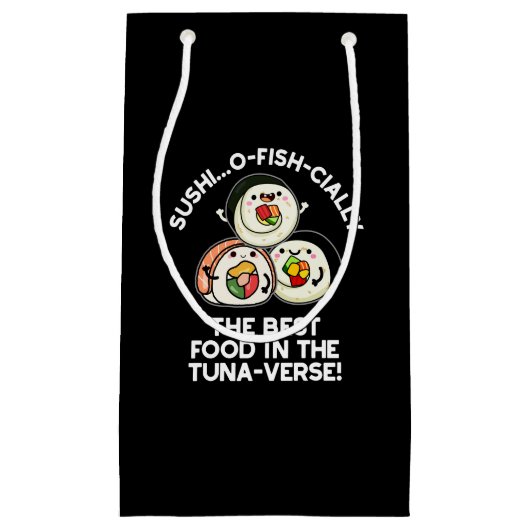 マグロ最高のの節の食べ物をおもしろいすし スモールペーパーバッグ (正面)