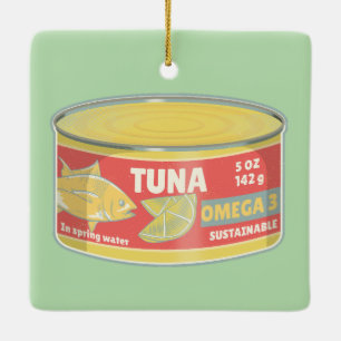 マグロ缶詰レトロ缶 セラミックオーナメント