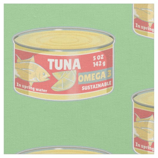 マグロ缶詰レトロ缶 ファブリック (クローズアップ)