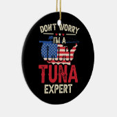 マグロ魚釣りクロマグロ塩水釣り人 セラミックオーナメント (右)