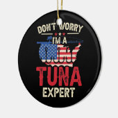 マグロ魚釣りクロマグロ塩水釣り人 セラミックオーナメント (左)