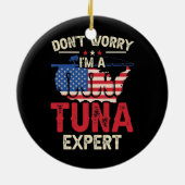 マグロ魚釣りクロマグロ塩水釣り人 セラミックオーナメント (裏面)