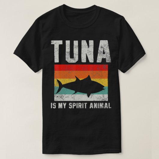 マグロ魚釣りレトロヴィンテージ Tシャツ (デザイン正面)