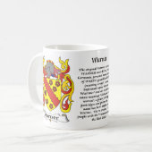 マグワーナー家族の紋章付き外衣 コーヒーマグカップ (正面左)