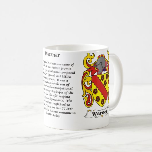マグワーナー家族の紋章付き外衣 コーヒーマグカップ (正面右)