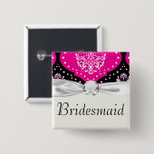 マグントピンク白黒ヘナダマスク 缶バッジ (正面&裏面)